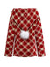 [Prévente] Manteau polaire à carreaux rouge avec col en fourrure années 1940
