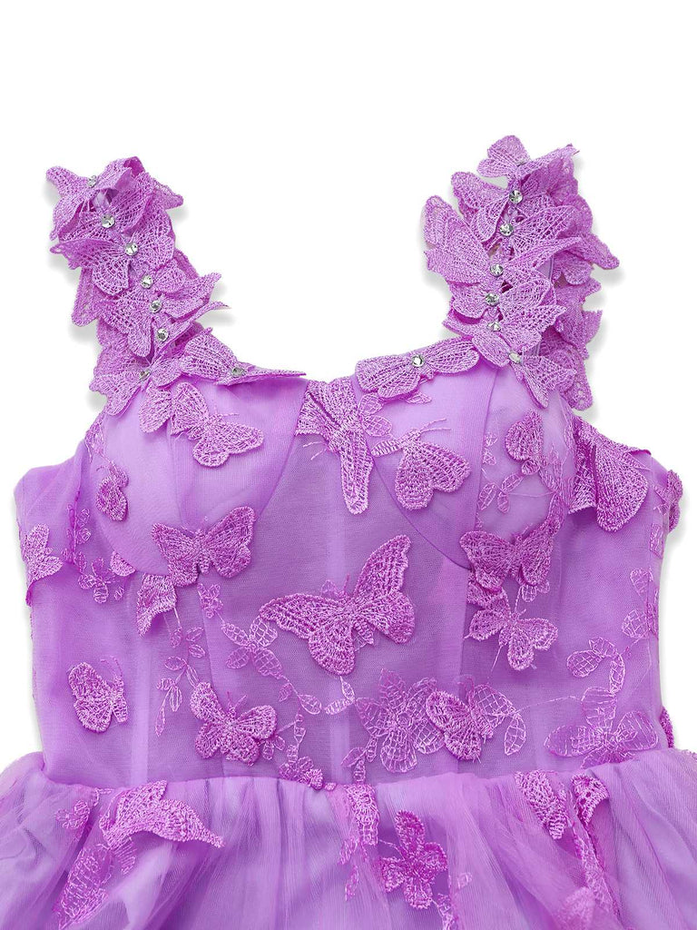 Robe Maxi Bretelles Épaghetti Papillons 3D Maille Années 1930