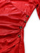 [Pré-vente] Robe moulante brillant rouge col en V et fente des années 1960