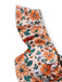 Maillot de bain une pièce à volants et découpes florales nœud sur le devant années 1930