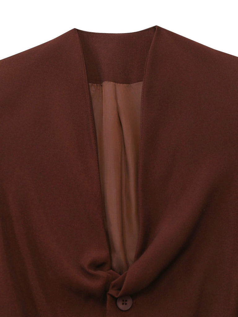 Veste blazer cintrée à boutons et revers tailleur années 1950 - 3