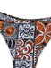 3PCS Ensemble bikini triangle à imprimé tribal et paréo années 1970