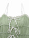 Robe verte à bretelles spaghetti et nœud papillon années 1940