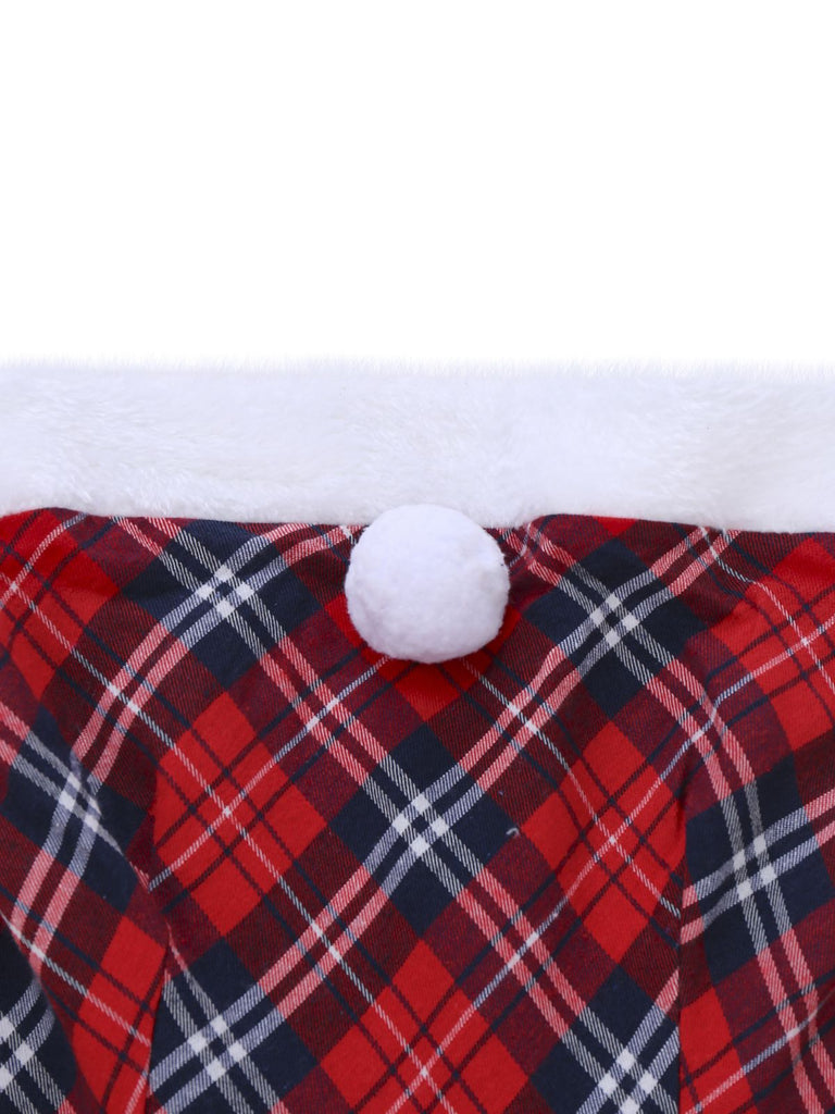 Ensemble robe bustier patchwork à carreaux rouges des années 1960