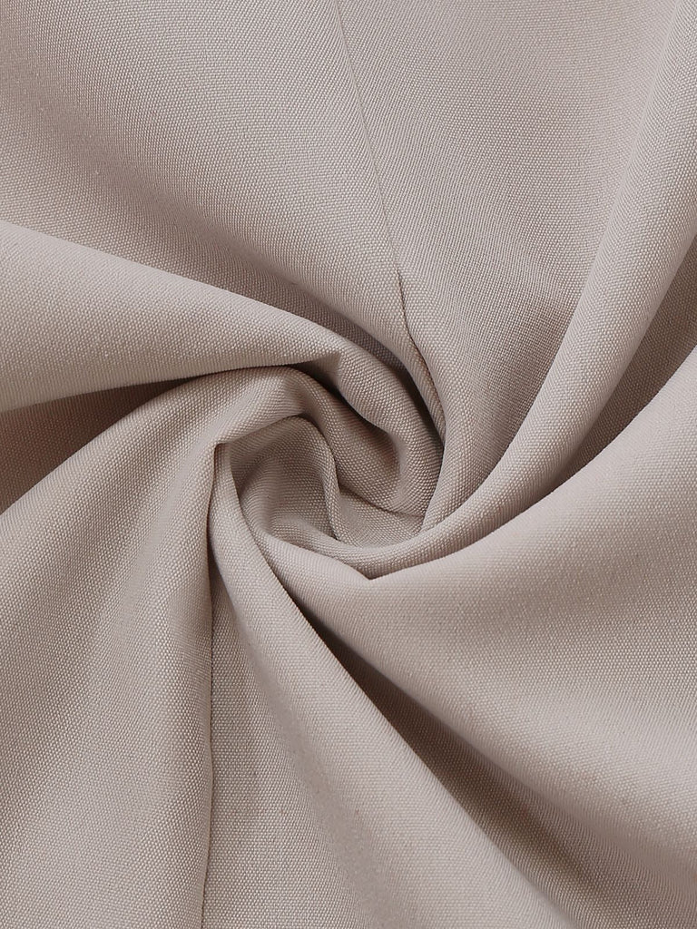 Robe Midi Beige Bloc Couleur Revers Boutonnée Années 1940