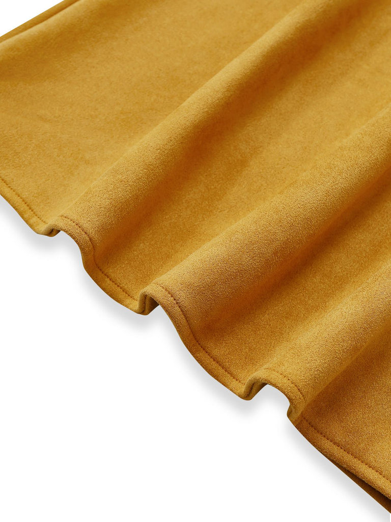 Robe-chemise boutonnée en daim avec ceinture années 1930