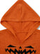 Robe à capuche orange en tricot effet citrouille vieillie Halloween des années 1970