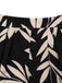 2PCS Haut licou à rayures botaniques et pantalon noire années 1970