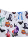 Ensemble de pyjama en satin imprimé sorcière Halloween des années 1970