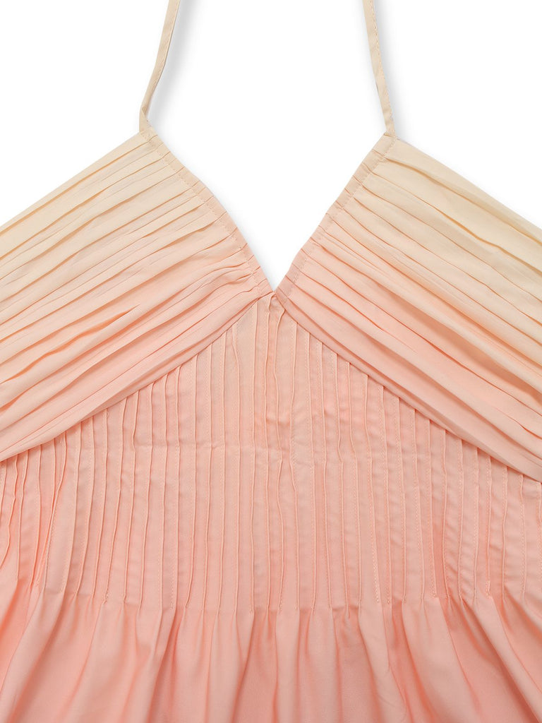 Robe dos nu à décolleté plongeant en V ombré années 1940