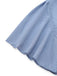 Robe manches volants froncée fendue col V uni des années 1940