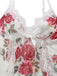 Chemise de nuit bordures en dentelle roses à bretelles années 1930