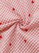 Robe Ceinturée Rose Carreaux Cœur Manches Lanterne Années 1940