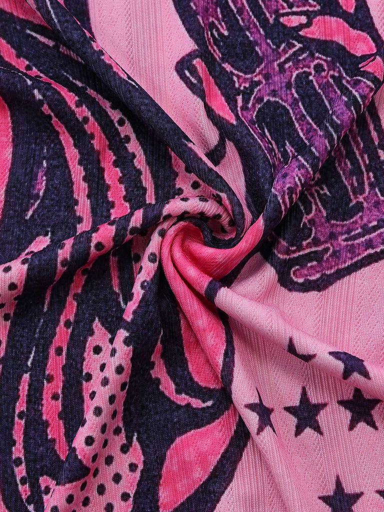 Robe Slip Rose Bordure Dentelle Motif Dessin Animé Années 2000