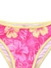 Ensemble bikini rose à imprimé floral à nouer sur le devant et à volants années 1960