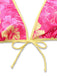 Ensemble bikini rose à imprimé floral à nouer sur le devant et à volants années 1960