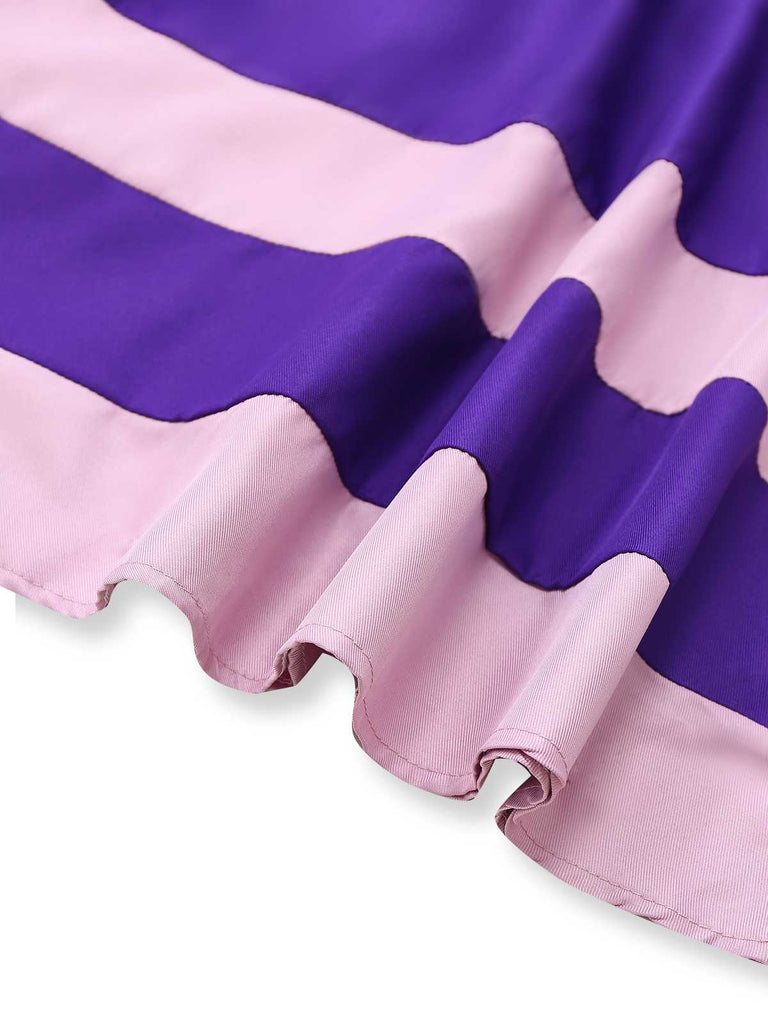 Robe Mod violette inspirée de Daphné des années 1960 avec foulard