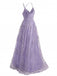 Lavender spaghetti strap dress side view displaying flattering silhouette for bridesmaid and party wear