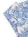 Robe Froncée Col V Imprimé Porcelaine Bleu Clair Années 50