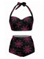 [Prévente] Maillot de Bain Noir Dos Nu Toile d'Araignée Années 50