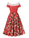 Robe rouge en dentelle à clochettes de Noël des années 1950