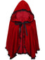 Cape en velours rouge avec bordure en dentelle pour Halloween des années 1950