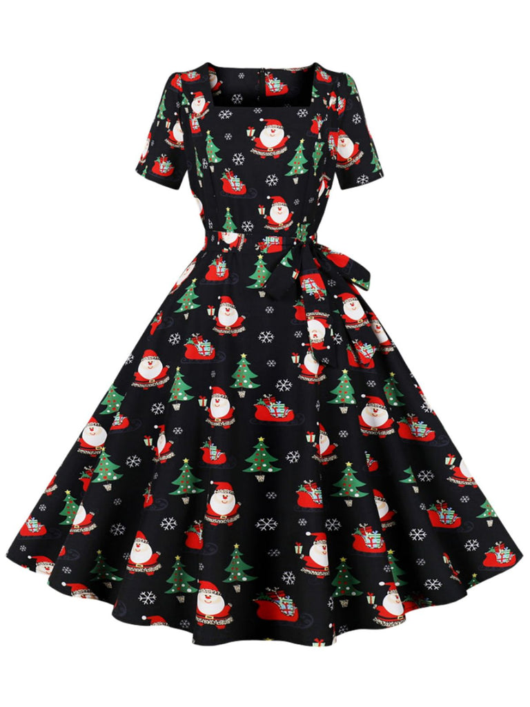 Robe noire de Noël du Père Noël des années 1950