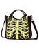 Sac à main vintage en toile squelette noire