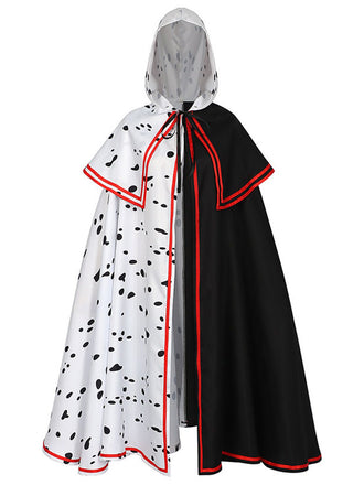 Cape de sorcière Chloé noire et blanche Halloween années 1950
