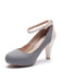 Escarpins vintage pied-de-poule talons coniques et bride cheville