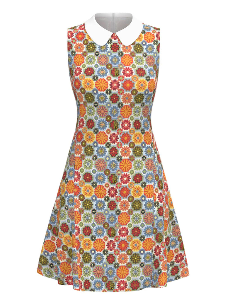 [Prévente] Robe à Rayures Col Claudine Bleue Années 1960 2