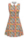 [Prévente] Robe à Rayures Col Claudine Bleue Années 1960 2