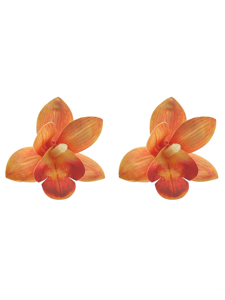 Orchidée Fleur Imposant Boucles d'Oreilles 6