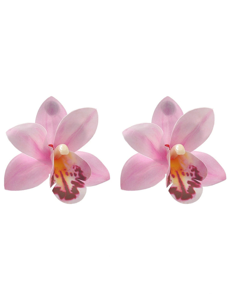 Orchidée Fleur Imposant Boucles d'Oreilles 2