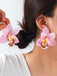 Orchidée Fleur Imposant Boucles d'Oreilles