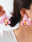 Boucles d'oreilles spectaculaires forme d'orchidée