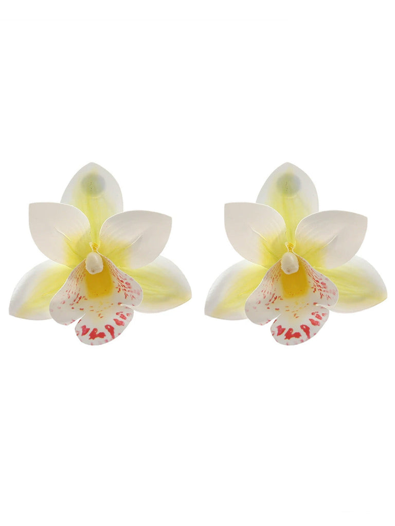 Orchidée Fleur Imposant Boucles d'Oreilles 8