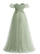 Robe Évasée Épaules Dénudées en Maille Florale Vert Pâle Années 1930 3
