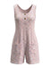 Combishort Sans Manches Boutonné en Tweed Rose Années 30