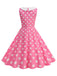 Robe sans manches à pois et col Claudine années 1950