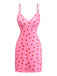 Pink dress with red heart pattern on a white background