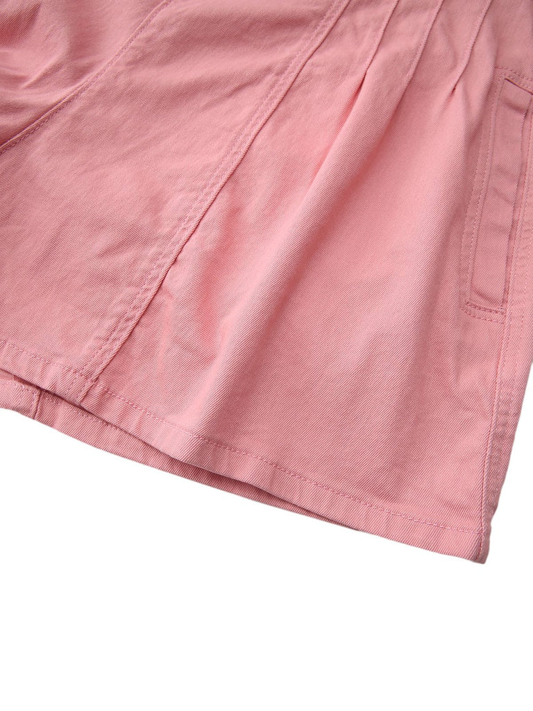 Close-up of pink shorts on a white background