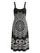 [Grande Taille] Noir Col en V Bride Bohème Robe Années 1970 3
