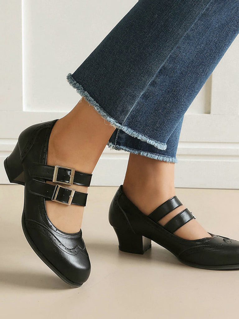 Pointu Orteil Conique Talon Escarpins Boucle Chaussures 3