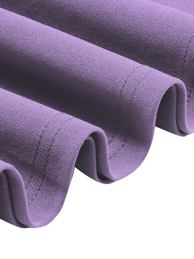 Robe à Ligne A avec Cape Uni Violet Années 50