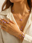 5PCS Ensemble de bijoux fleur à cinq pétales