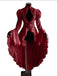 [Prévente] Robe victorienne rouge en dentelle à manches gigot des années 1980