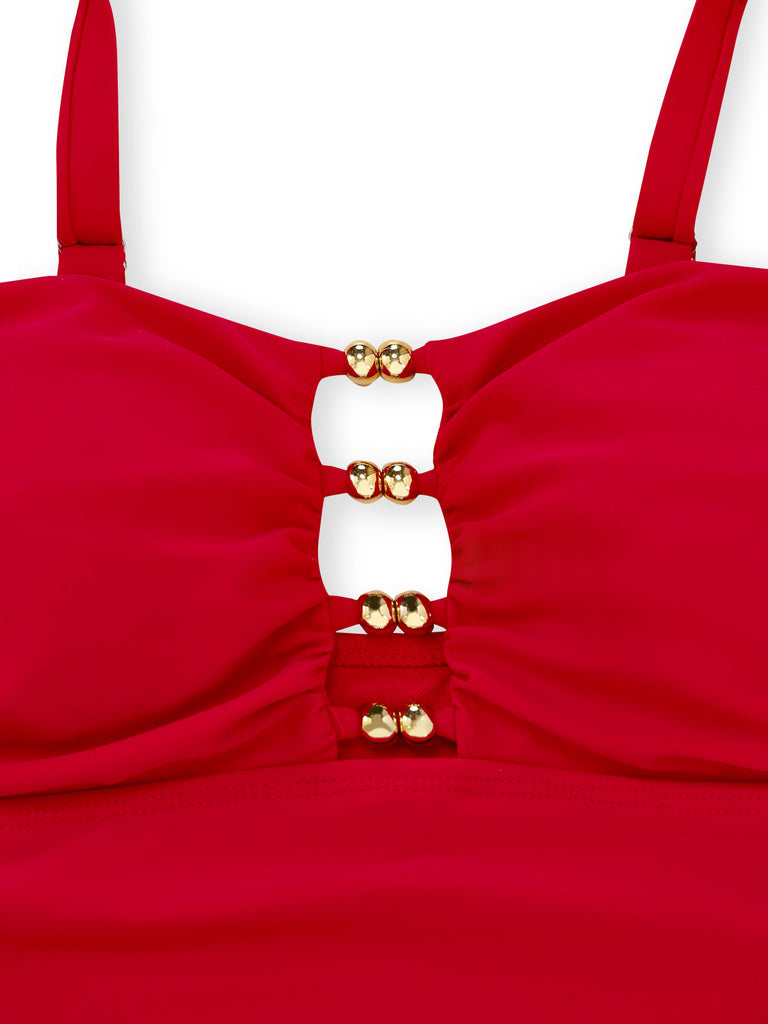 Froncé Découpé Tummy Control Maillot de Bain Une Pièce Années 1950 7