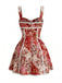 Ensemble Tankini Floral Croisé Col en V années '60 2