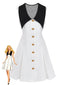 Robe blanche col Chelsea sans manches années 60